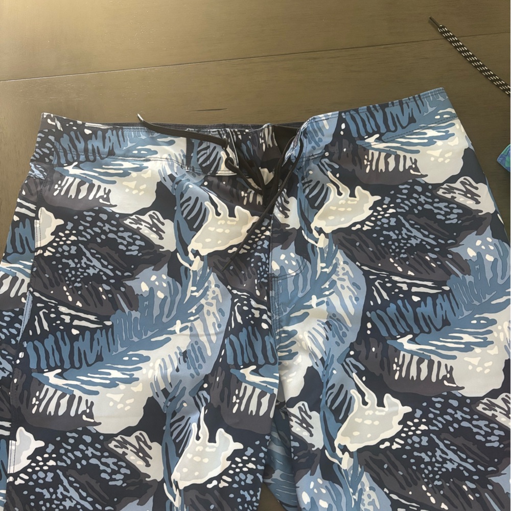 Hurley Blue and White Men Swim Board Shorts